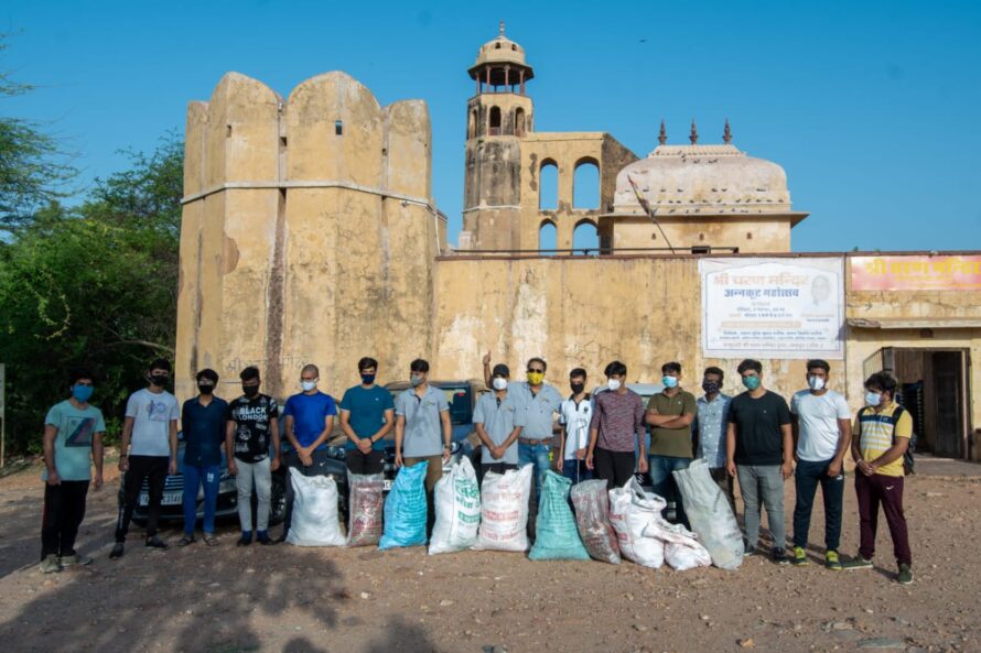 Cleanliness drive conducted by Hope and Beyond organization near Charan Mandir in Nahargarh