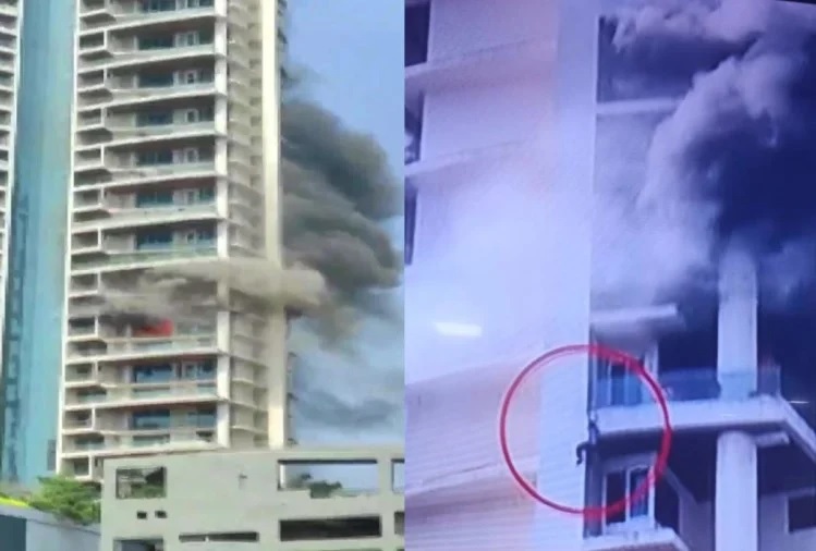 मुंबई के लालबाग इलाके की 60 मंजिला इमारत में लगी भीषण आग, धुंए के गुबार के बीच बालकनी से गिरता दिखा एक शख्स
