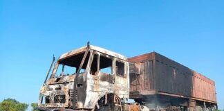 जयपुर कोटा फोरलेन पर ट्रेलर में आग लगने से चालक जिंदा जल गया