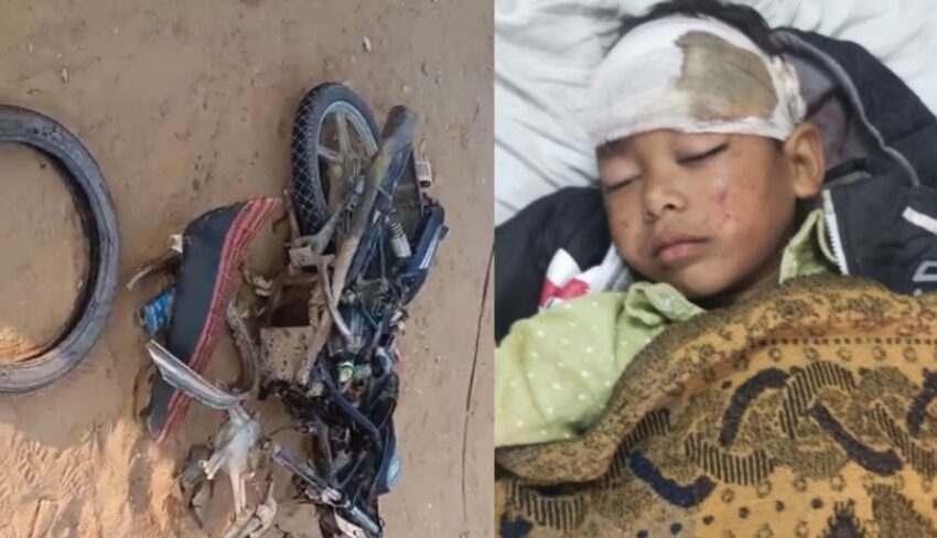 बाइक पर जा रहे परिवार की दर्दनाक मौत