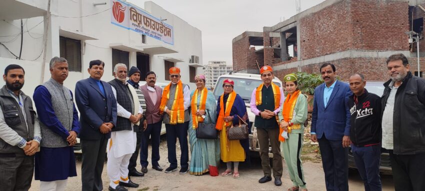 विप्र फाउंडेशन राष्ट्रीय उपाध्यक्ष जगदीश मिश्रा का उदयपुर विप्र कॉलेज में स्वागत