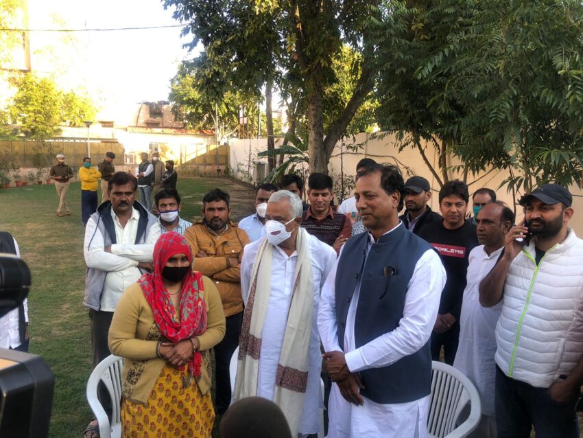 किरोड़ी पीड़िता को लेकर पहले CS से मिले फिर मंत्री राजेन्द्र गुढ़ा के घर जमाया धरना