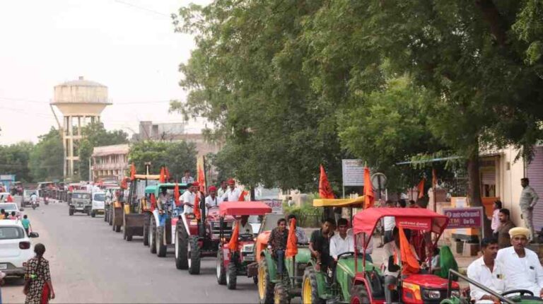 माही जलक्रांति यात्रा का सायला में किसान मार्च